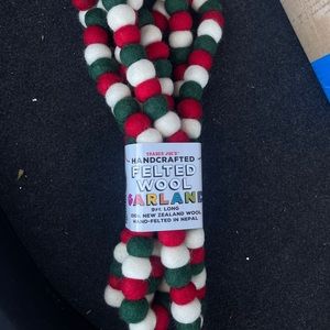 Trader Joe's Handcrafted Felted Wool 9 ft. Garland
